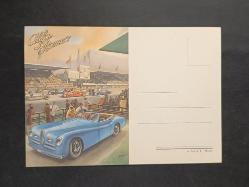 Cartolina alfa romeo con auto - con,